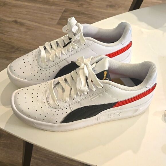 Puma Gv Special White Sneakers with Red and Black Accents - Picture 1 of 10